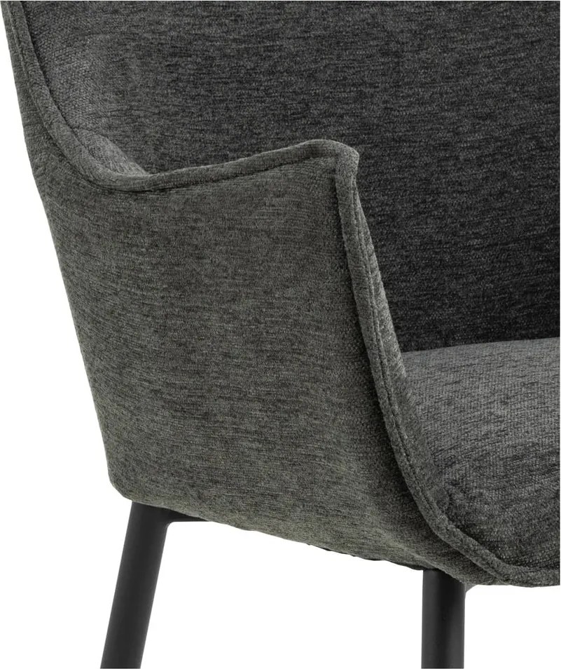 Sedia da pranzo grigio scuro in imbottito Bonita – Actona