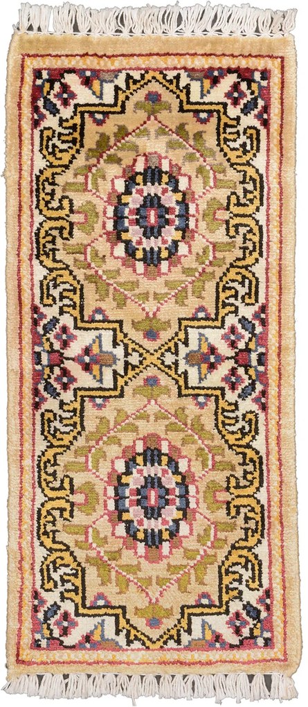 Agra Tappeto 60 x 30 Beige (Indian) Annodato A Mano