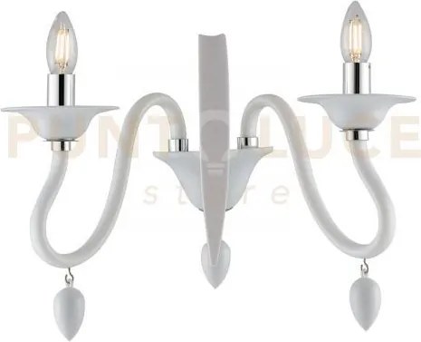 Applique a parete classica estefan bianca 2 luci attacco e14 39x23x...