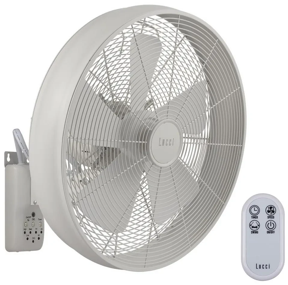 Lucci Air 213128EU - Ventilatore da parete BREEZE 55W/230V bianco +  telecomando