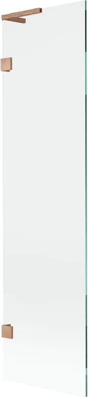 Mexen Lunar L paratia da bagno ad 1 anta 50 x 150 cm, trasparente, rame spazzolato - 897L-050-000-65-00