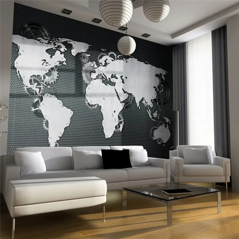 Fotomurale  Mechanical World  Colore Grigio, Dimensioni e Misure 250x193