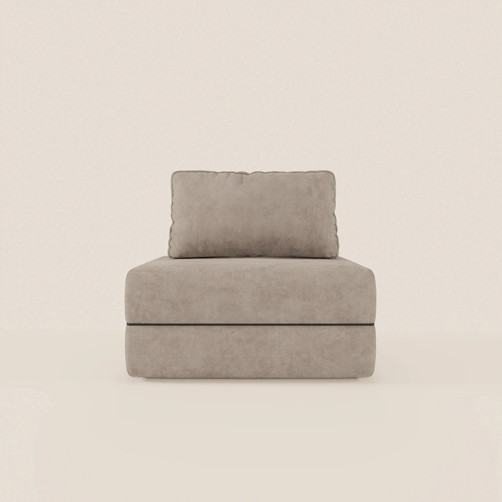 Rift poltrona letto con materasso alto 22 cm e memory foam - schienale mobile e tessuto smacchiabile T31