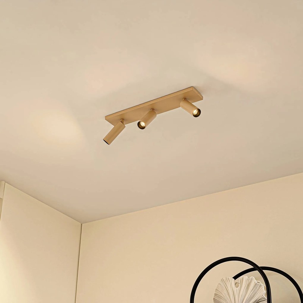 Arcchio Faretto da soffitto Brinja Slim, marrone, a 3 luci, GU10 MR11 Slim Arcchio, dimmerabile, Marrone / Ruggine, Corridoio, Alluminio, Moderno, Faretto