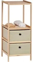 Mobile Scaffale 2 Cassetti Legno e Tela 32 x 26 H 72,5 cm Casa Bagno Cameretta