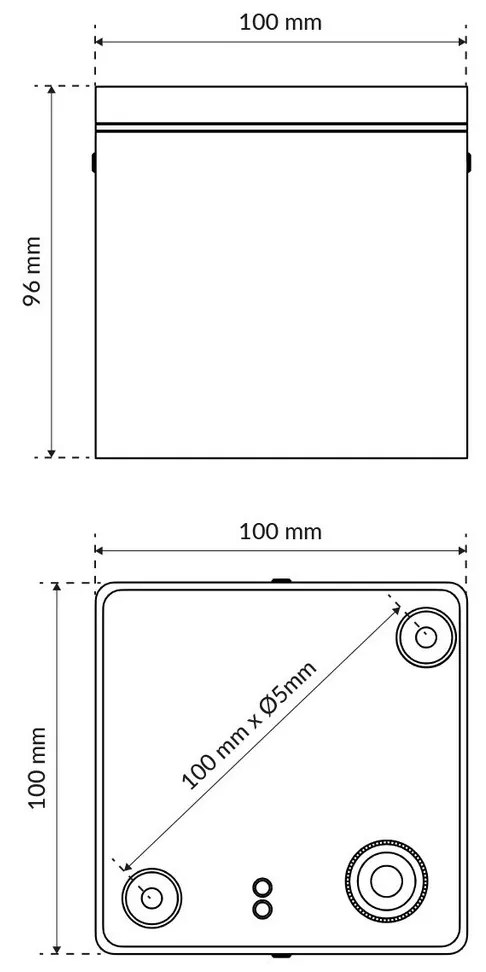 Plafoniera da soffitto Quadrata GU10 IP54 in Alluminio - Grigia