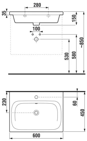 JIKA H8127130001041 - Lavabo sospeso MIO 60x45 cm ceramica/bianco