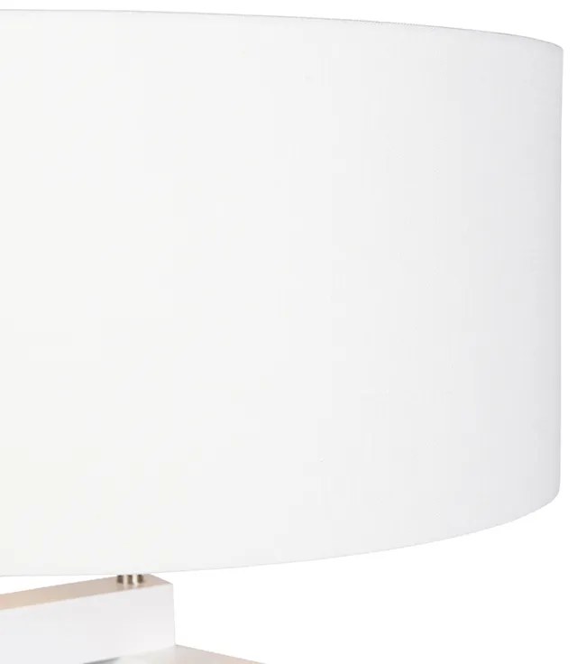 Lampada da terra a treppiede in legno bianco con paralume bianco 50 cm - Puros