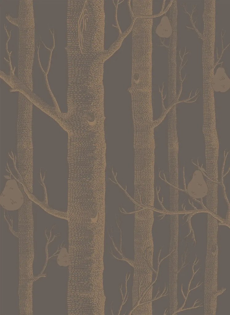 Cole & Son Carta da parati Woods & Pears - Charcoal/ Copper/ Bronze