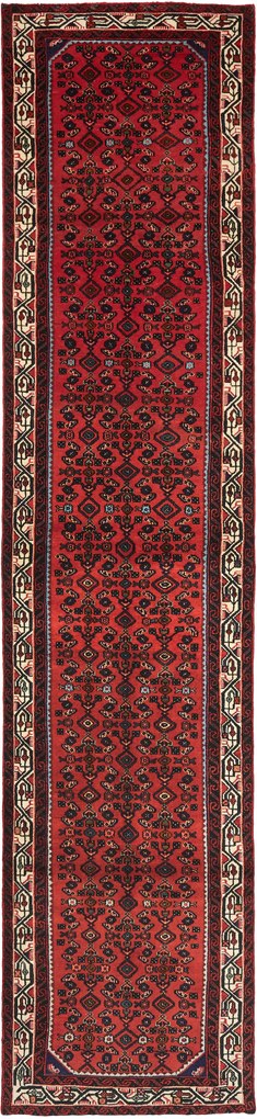 Hamedan Tappeto persiano 410 x 90 Rosso (Iran) Annodato A Mano