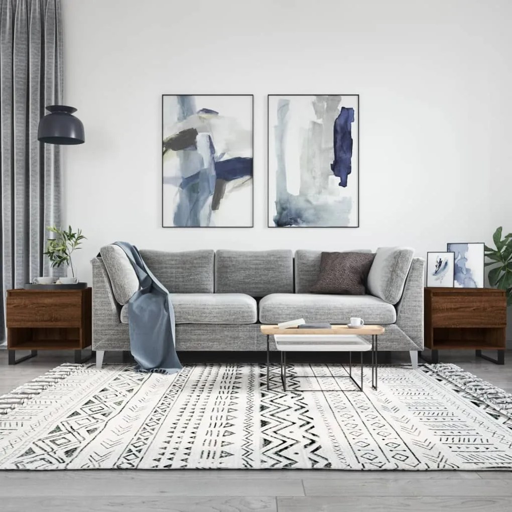 Tavolini Salotto 2pz Rovere Marrone 50x46x50 Legno Multistrato /