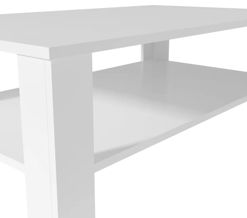 Tavolino da caffè in truciolato 100x59x42 cm bianco