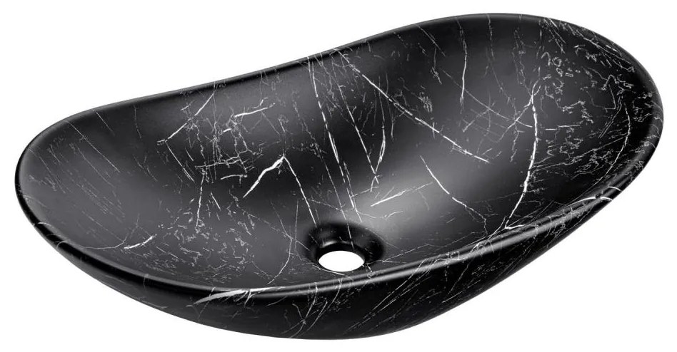 COMAD UN-LENA-MB2 - Lavabo da appoggio LENA 61,5x36 cm ceramica nera opaca