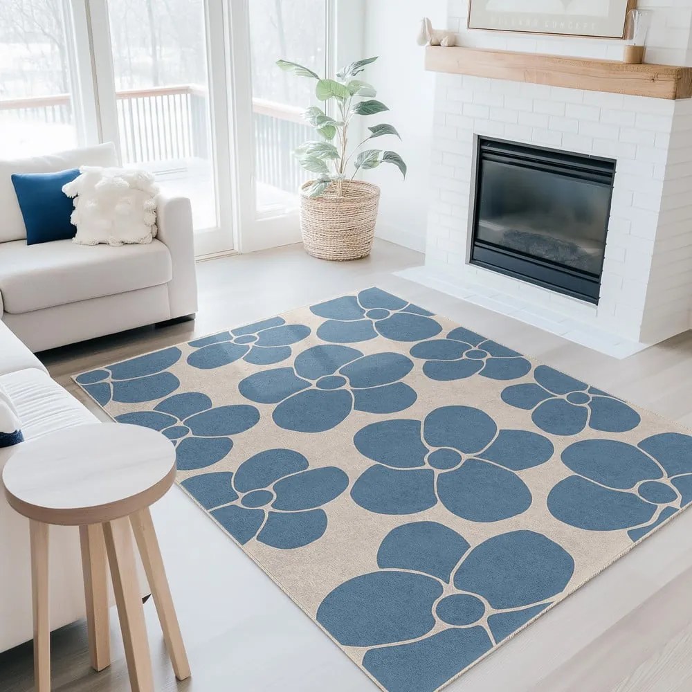 Passatoia blu lavabile 80x200 cm Blue Meadow – Mila Home