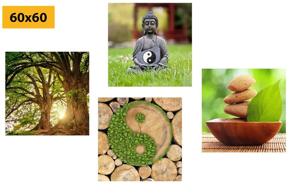 Set di quadri – Feng Shui in verde