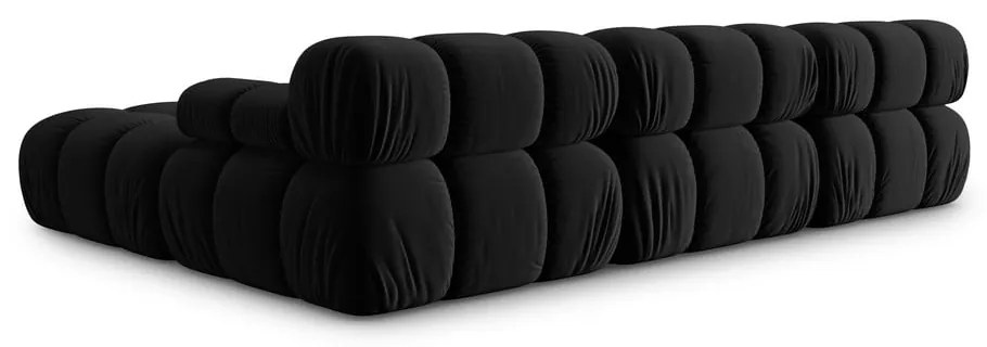 Divano angolare in velluto nero Bellis - Micadoni Home