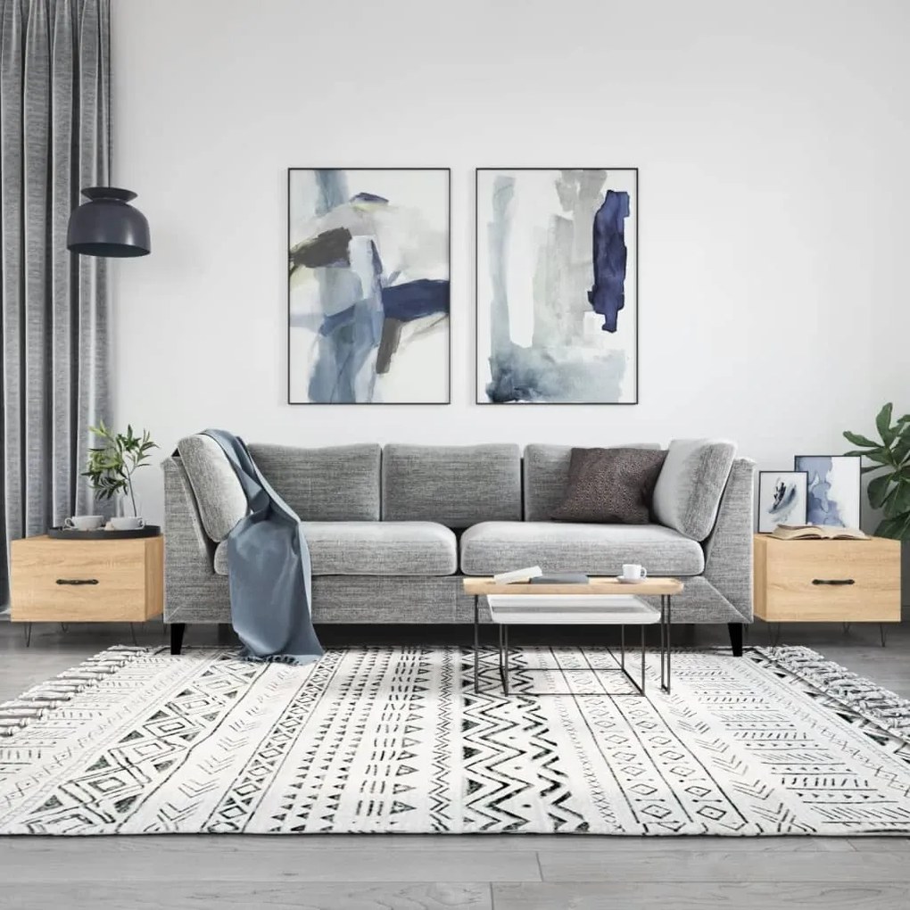 Tavolini Salotto 2pz Rovere Sonoma 50x50x40cm Legno Multistrato /