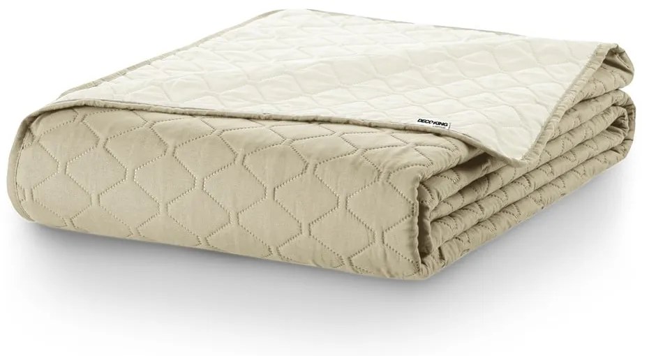 Copriletto in microfibra beige e bianco , 200 x 220 cm Axel - DecoKing
