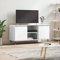 Mobile Porta TV Bianco Lucido 104x35x50 cm in Legno Multistrato 827006