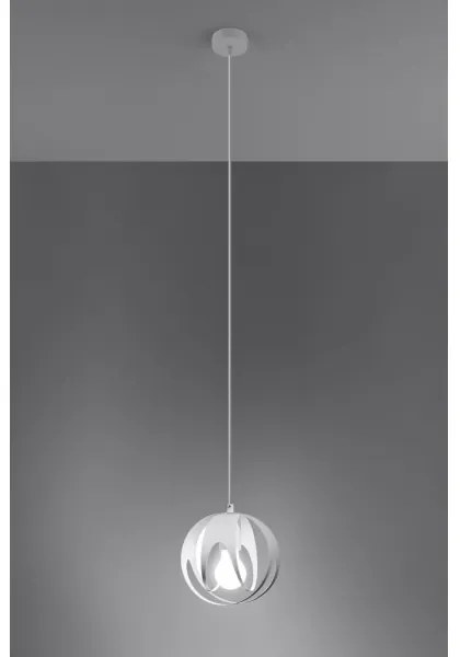 Sollux SL.1083 - Lampadario su corda TULOS 1xE27/60W/230V bianco