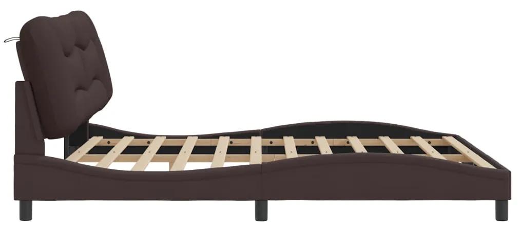 Giroletto con testiera marrone scuro 180x200 cm in tessuto