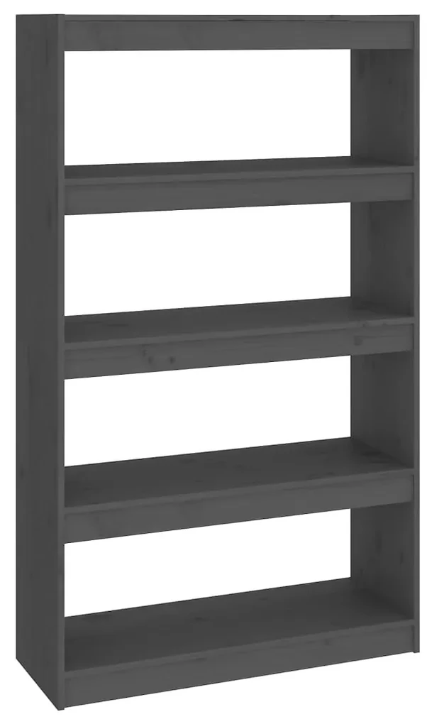 Libreria/divisorio grigio 80x30x135,5 cm in massello di pino