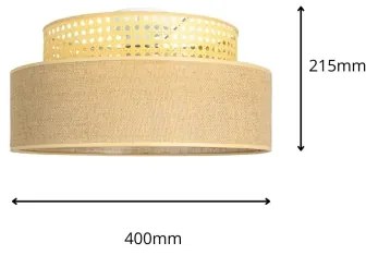 Plafoniera BOHO 1xE27/60W/230V diametro 40 cm rattan
