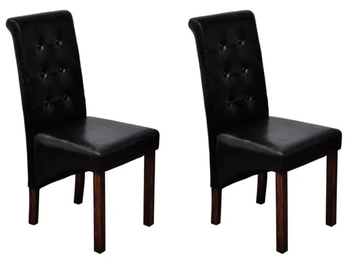 Sedie Da Pranzo 2 Pz Nere İn Similpelle /