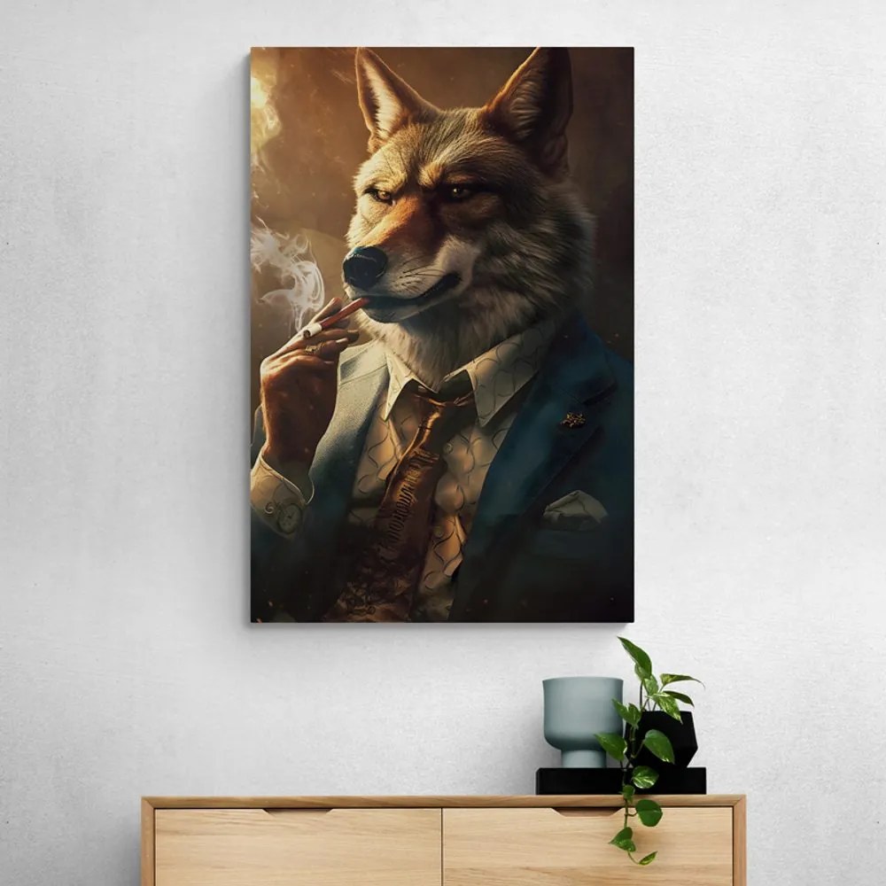 Quadro su tela – Gangster animale lupo