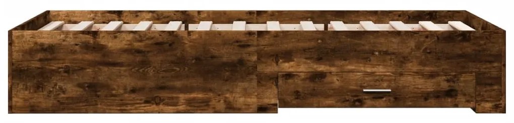 Giroletto con cassetti rovere fumo 100x200 cm legno multistrato