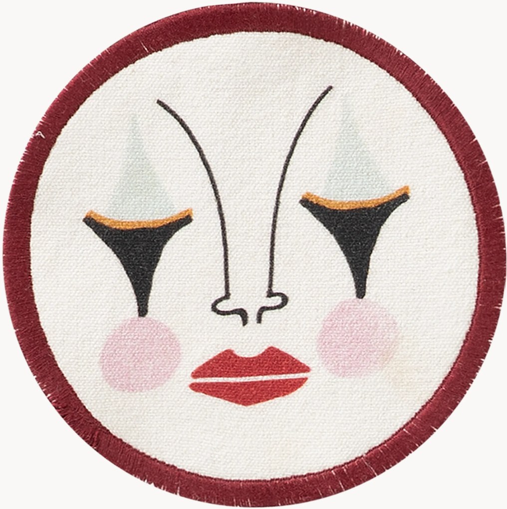 Set di 4 sottobicchieri dipinti a mano Pierrot