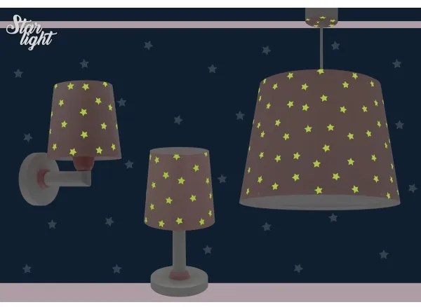 Dalber 82212S - Lampadario per bambini STAR LIGHT 1xE27/60W/230V rosa