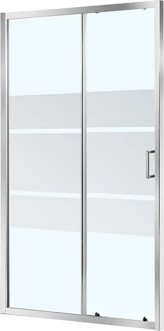 Porta doccia scorrevole L 98-102 cm x H 190 cm per nicchia in vetro serigrafato SP. 6 mm, profilo lucido cromo, serie Zesk
