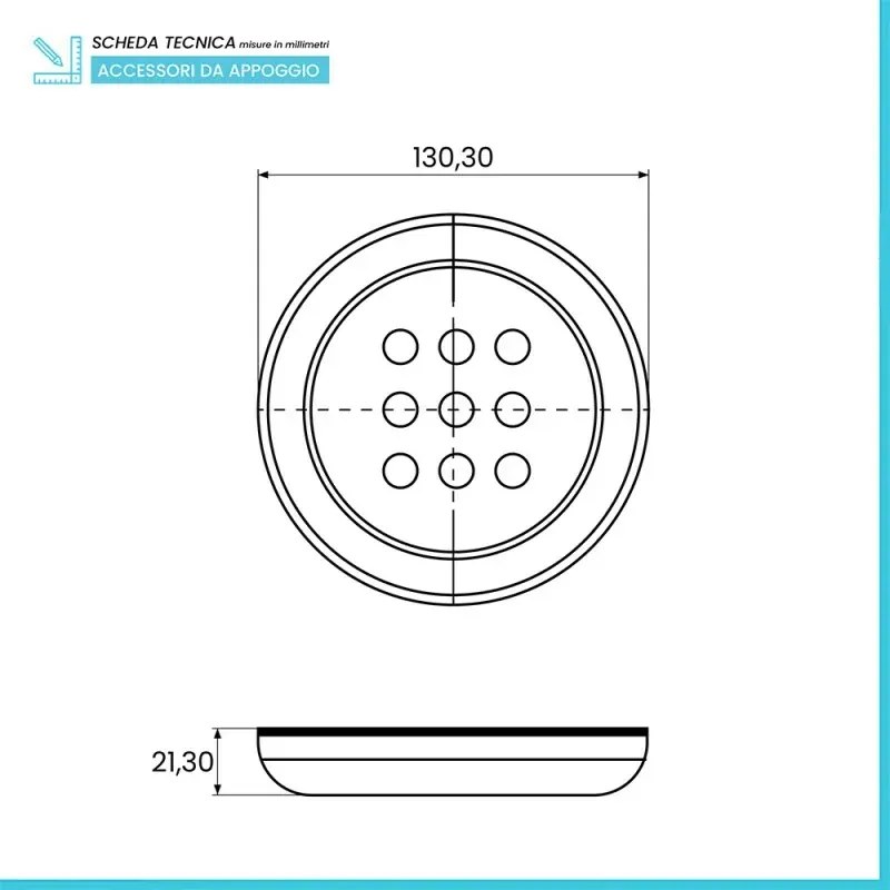 Set accessori bagno da appoggio 5 pezzi in plastica grigio Glim