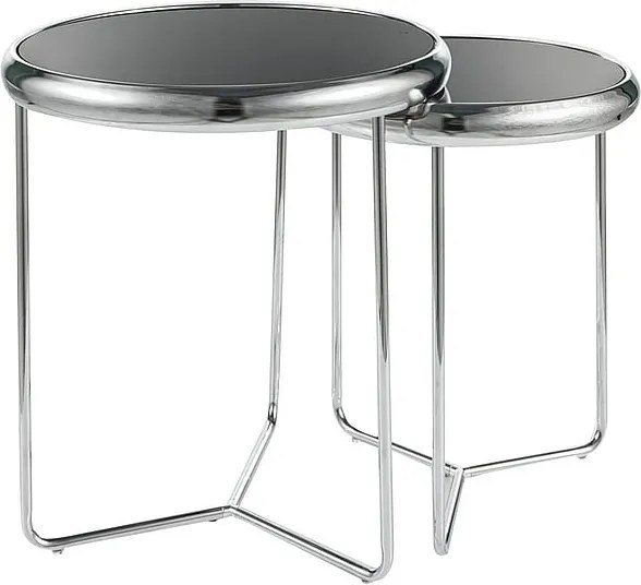 Set di 2 Tavolini da caffè Scarlet II in nero/argento