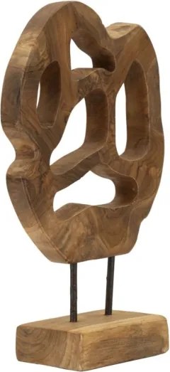 Scultura Lubang In Teak Riciclato Cm 25X10X38 (Pezzi Unici - Non Rip. In Serie)