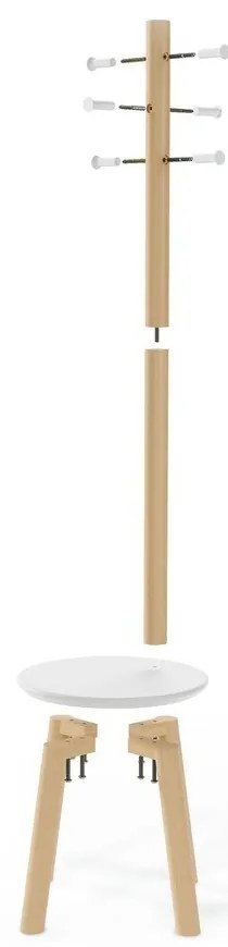 Appendino in legno bianco in gomma naturale Pillar - Umbra