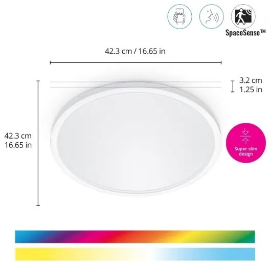 WiZ - Plafoniera LED RGB dimmerabile SUPERSLIM LED/22W/230V Wi-Fi bianco