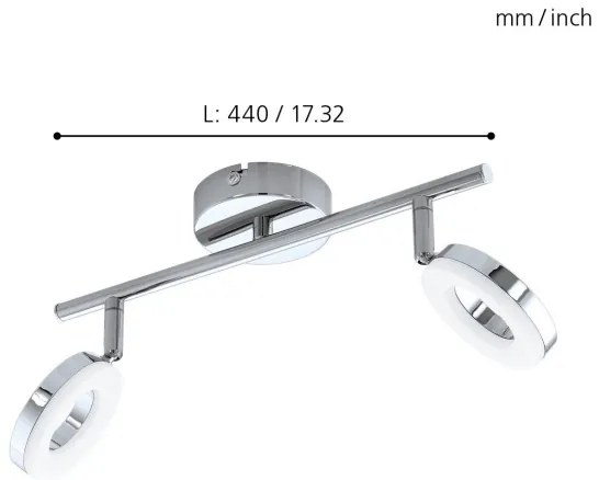 Eglo 94757 - Lampada LED da bagno GONARO 2xLED/3,8W/230V