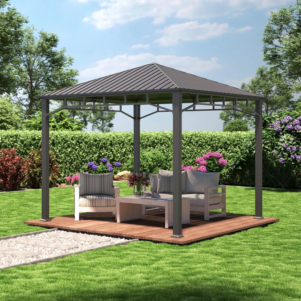 TOOLPORT Gazebo da giardino Hardtop Sunset Superior, 3x3 m - (301351)