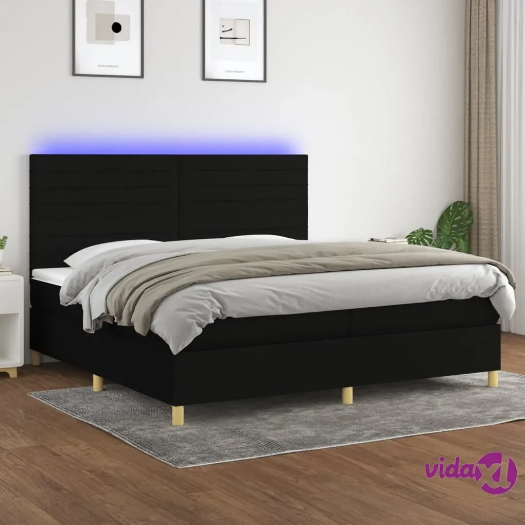 vidaXL Letto a Molle con Materasso e LED Rosa 100x200 cm in