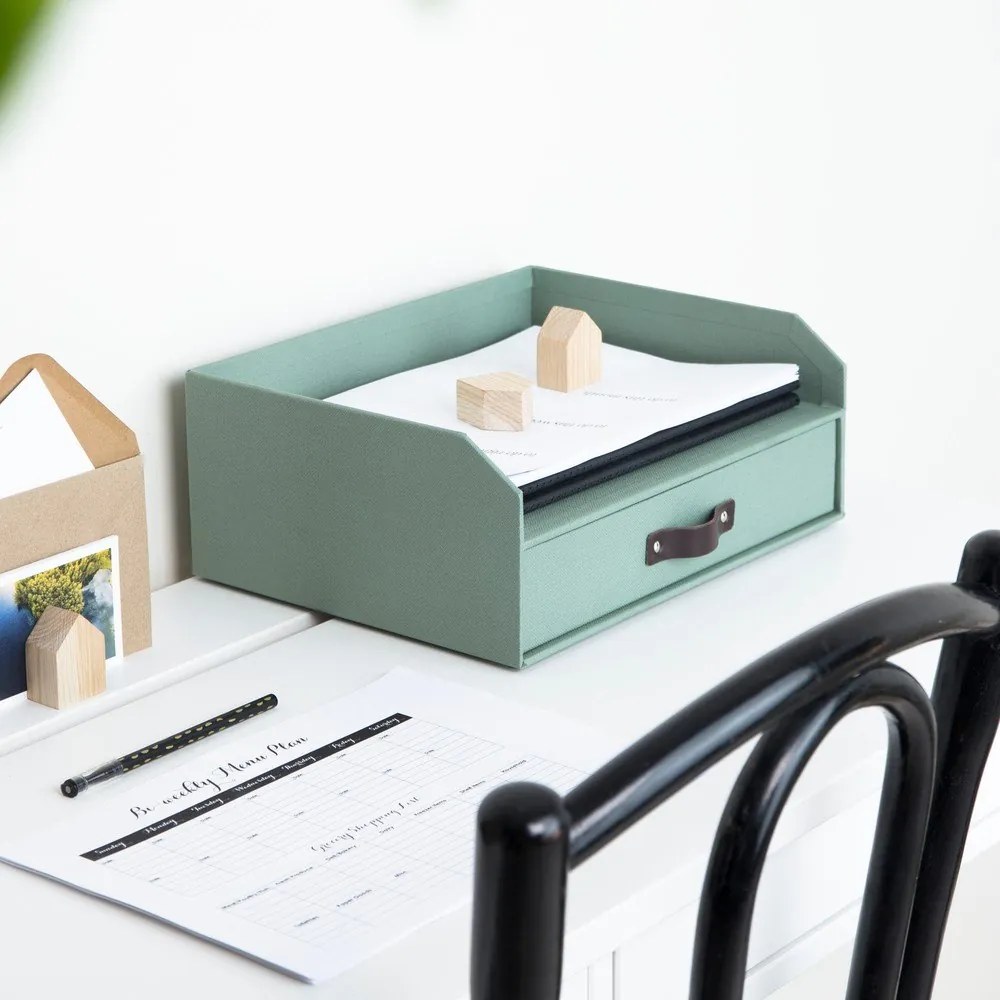 Organizer verde in cartone per cassetti/per documenti Walter Canvas Paper Laminate – Bigso