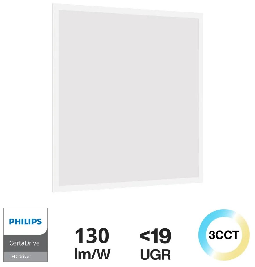 Pannello LED 60x60 42W CCT Bianco Variabile UGR19 - PHILIPS CertaDrive Colore Bianco Variabile CCT