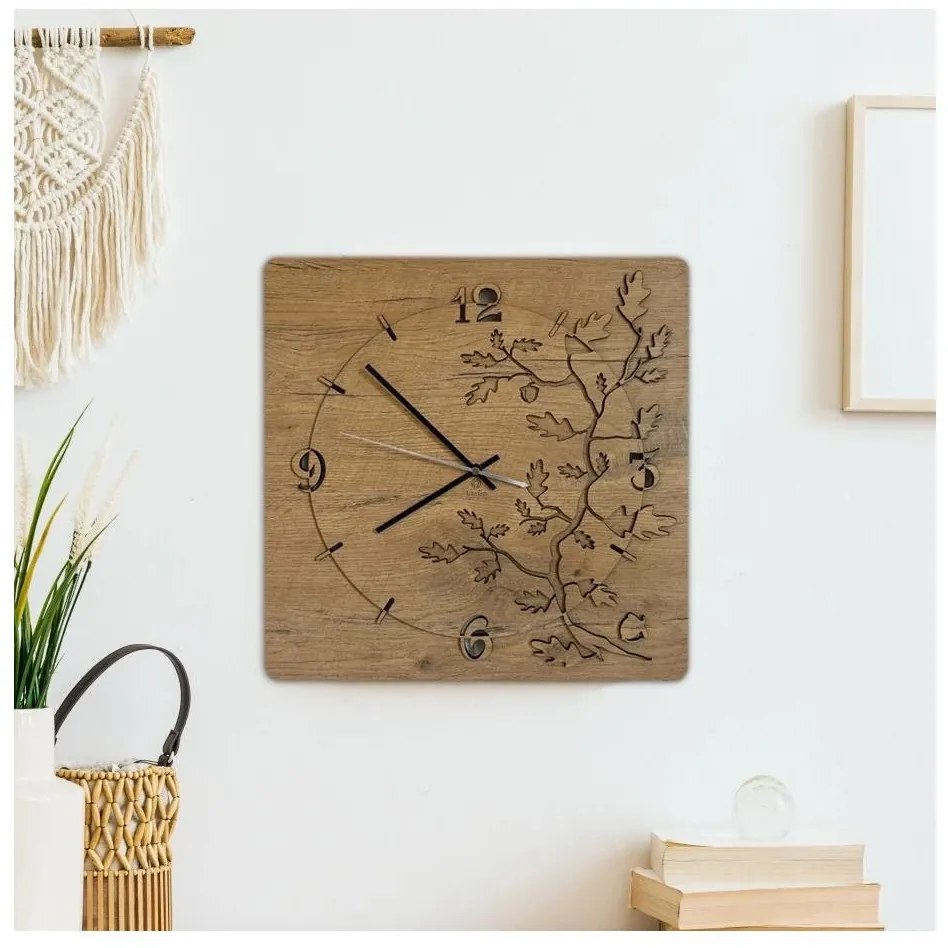 Li-Go 5499/DUB2 - Orologio da parete 1xAA 40x40 cm rovere