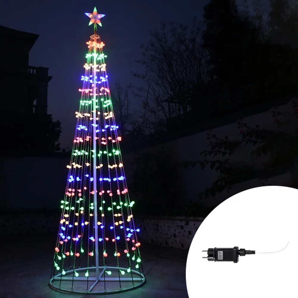 Albero luminoso a cono da 360 Led altezza 2 metri Multicolore Wisdom