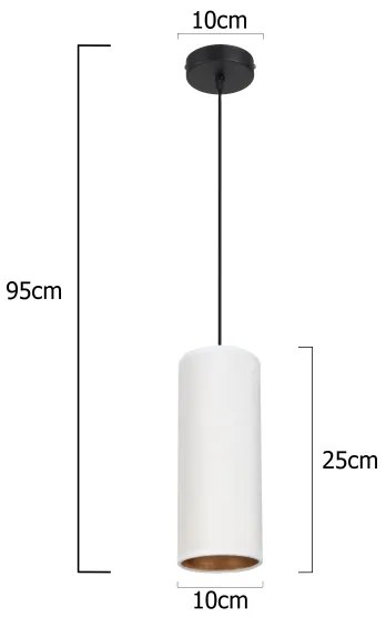 Lampadario a cavo AVALO 1xE27/60W/230V bianco/rame
