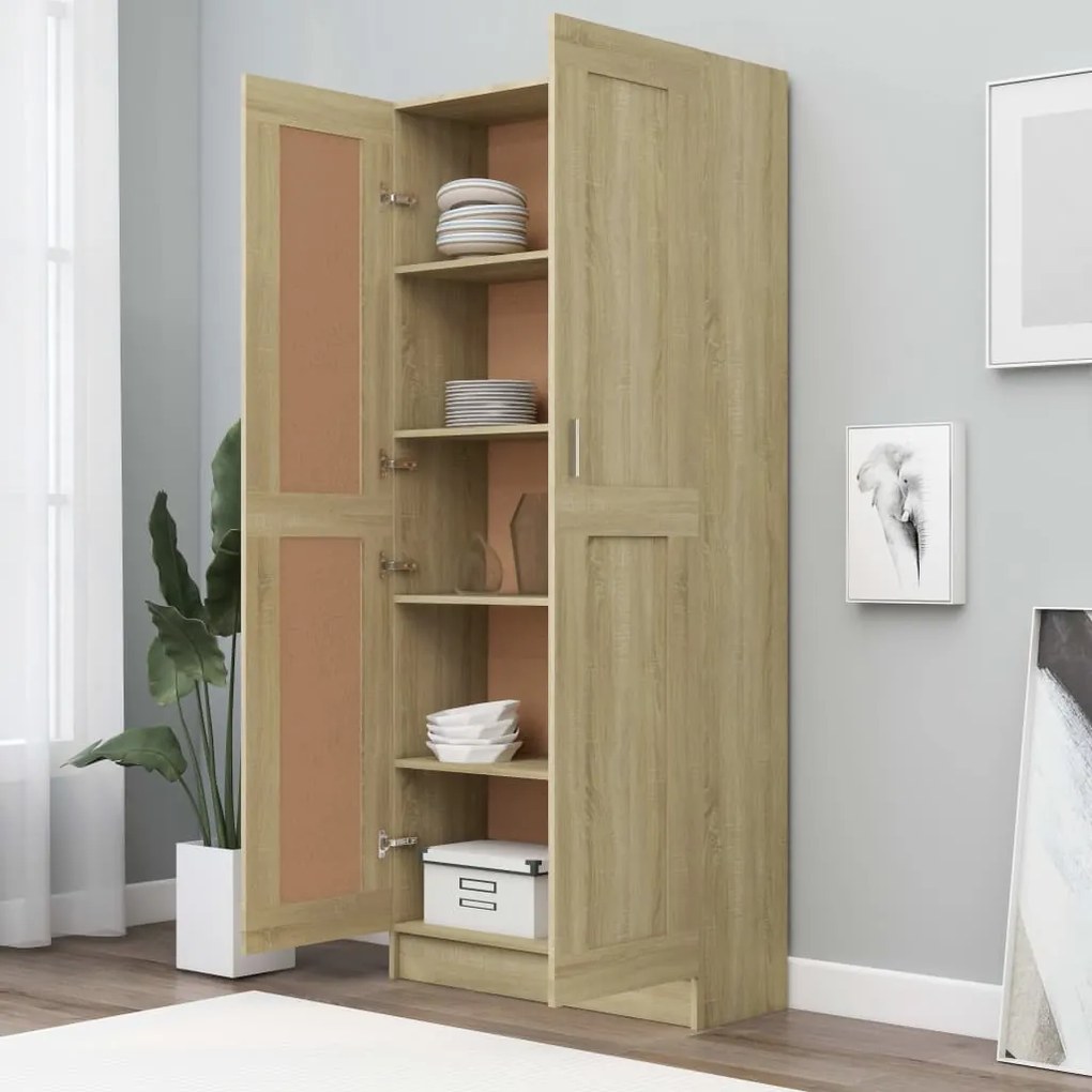 Libreria Rovere Sonoma 82,5x30,5x185,5 cm in Legno Multistrato