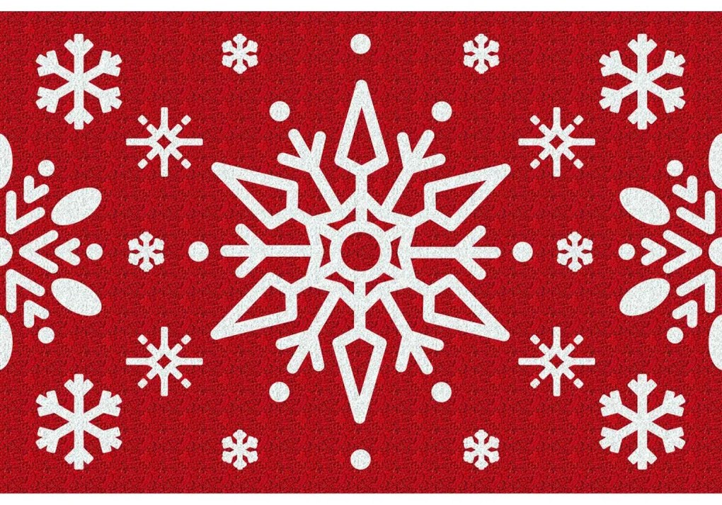 Zerbino Natalizio Fiocchi di Neve 60x40 cm in Fibra di Cocco Naturale