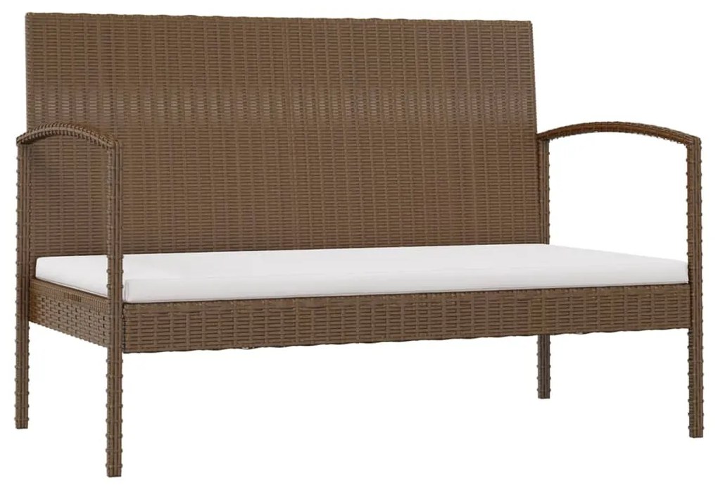 Set divani da giardino 16 pz con cuscini in polyrattan marrone