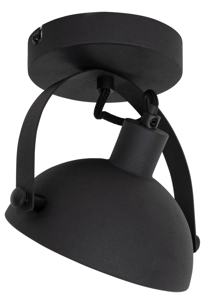 Plafoniera industriale nera con oro 15 cm regolabile - Magnax